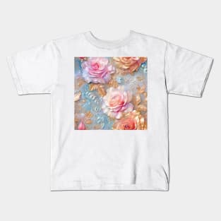 3D Colorful Flowers Pattern Kids T-Shirt